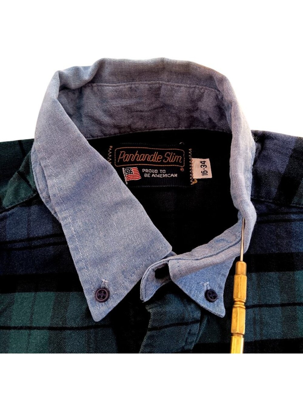 Vintage Brushpopper Western Shirt Medium Panhandle Slim Mens Western 16-34 USA